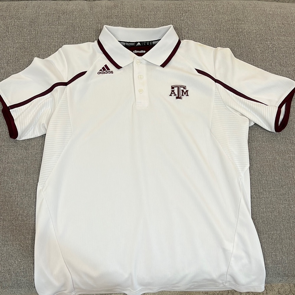 Texas A&M Adidas Polo - White, Large